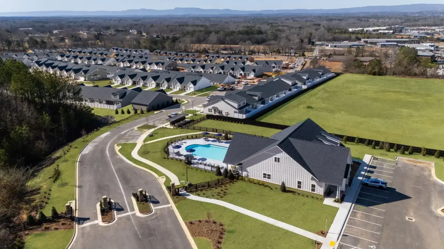 cottages at battlefield crossing apartments in ringgold ga aerial view