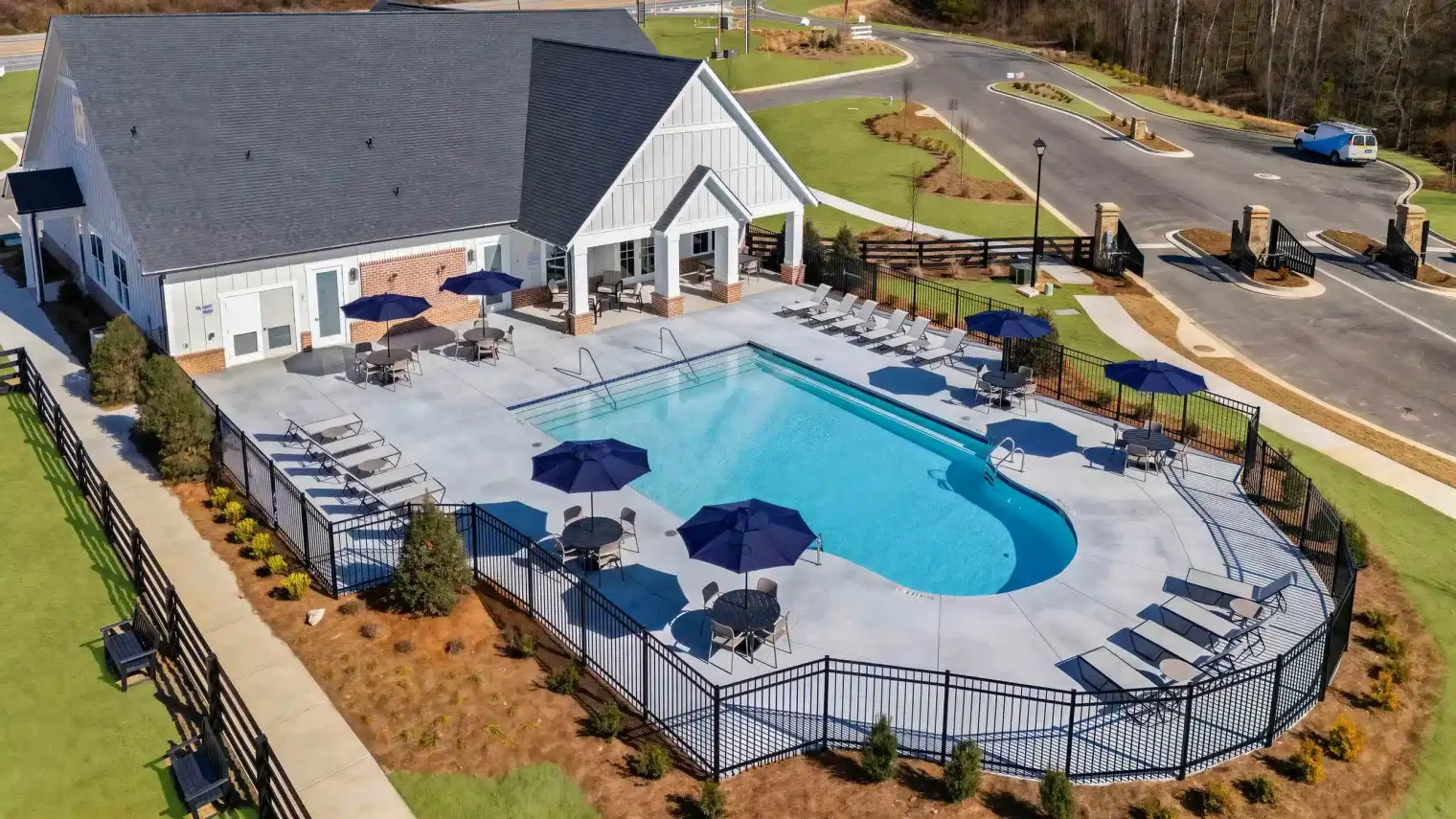 cottages at battlefield crossing pool aerial 1