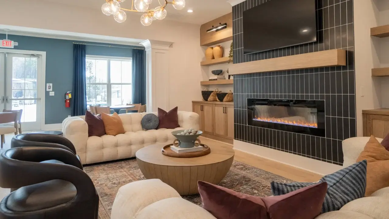 clubhouse view at the cottages at battlefield crossing townhomes in ringgold ga